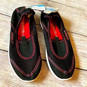 Speedo Water Shoes Mesh NWT Girls Size S (13-1) Black Pink